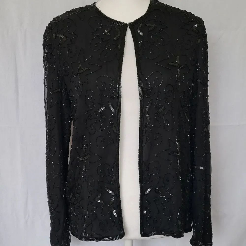 Black sequined jacket sz M